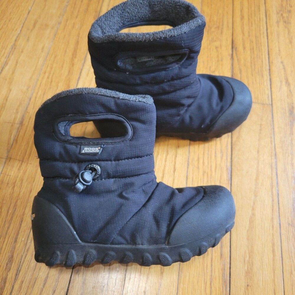 Children Unisex Boots Bogs Kids B-Moc Snow 12 Little Kids Black Rain Waterproof